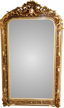 Casa Padrino Barock Wandspiegel Altwei� / Gold Antik-Look H 159 cm x B 89 cm - Edel & Prunkvoll Spiegel