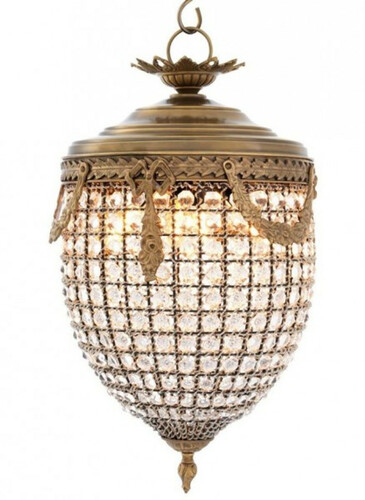 Casa Padrino Luxus Kronleuchter - Luxus H�ngeleuchte Messing Durchmesser 32 x H 65 cm