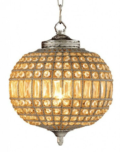 Casa Padrino Luxus Kronleuchter - Luxus H�ngeleuchte Nickel Durchmesser 38 x H 45 cm