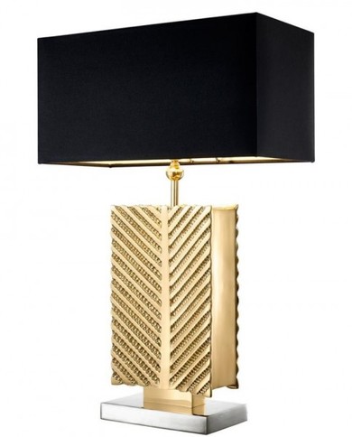 Casa Padrino Luxus Tischleuchte Messing 21 x 40 x H 61,5 cm - Luxus Hotel Leuchte 