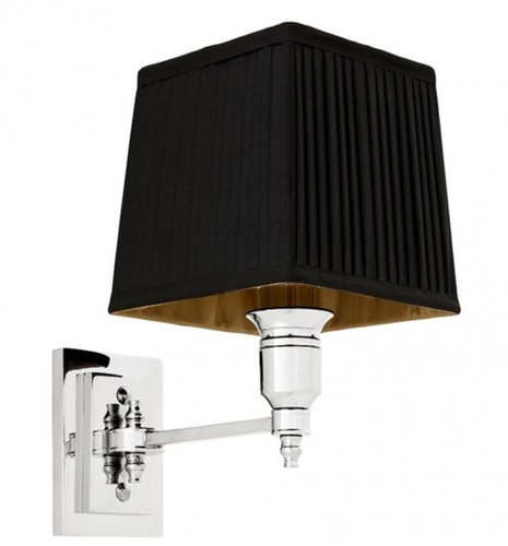 Casa Padrino Luxus 1er Wandleuchte Nickel - Luxus Hotel Restaurant Leuchte