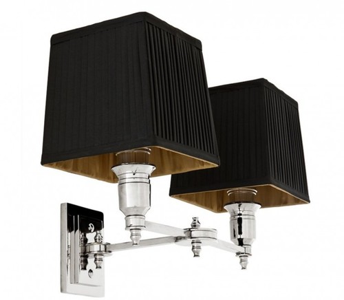 Casa Padrino Luxus Wandleuchte Nickel - Luxus Hotel Restaurant Leuchte