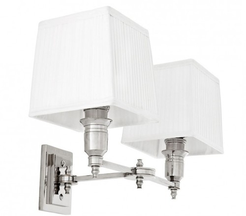 Casa Padrino Luxus Wandleuchte Nickel - Luxus Leuchte