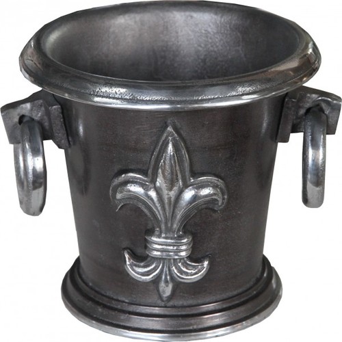 Casa Padrino Barock Weink�hler Antik Silber H 19 cm, Durchmesser 22 cm - Weinhalter Hotel Dekoration