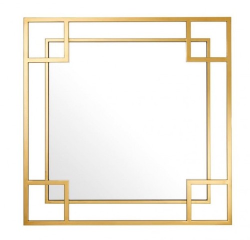 Casa Padrino Designer Luxus Wandspiegel Gold 90 x H 90 cm - Luxus Spiegel