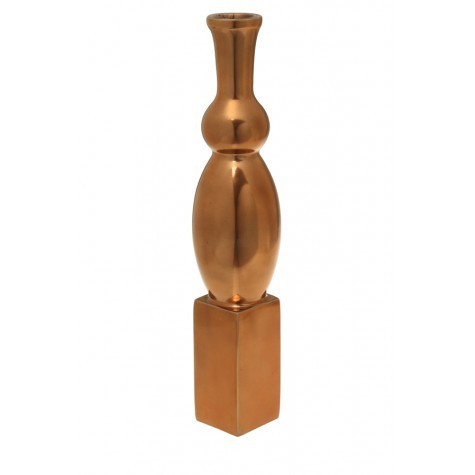 Casa Padrino Designer Deko Vase in Rotgold H 30 cm, Breite 7 cm 
