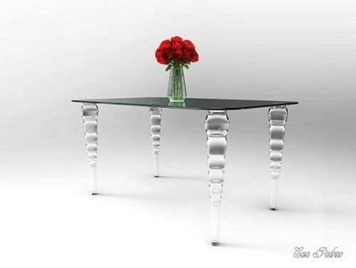 Casa Padrino Designer Tisch 140cm - Ghost Chair Table - Polycarbonat M�bel Acryl