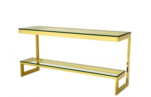 Casa Padrino Luxus Konsole Gold 160 x 45 x H. 76 cm - Konsolen Tisch M�bel