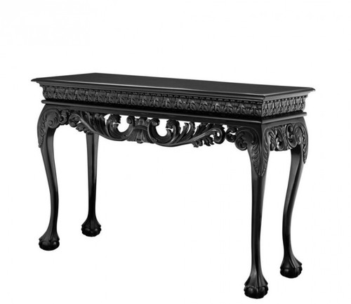 Casa Padrino Luxus Mahagoni Konsole Schwarz 152 x 52 x H. 101 cm - Luxus Kollektion