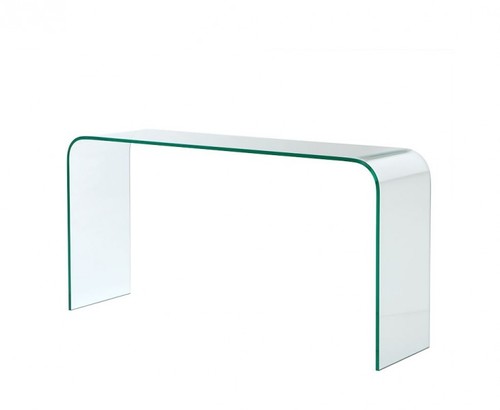 Casa Padrino Luxus Art Deco Glas Konsole 150 x 40 x H. 76 cm - Luxus Kollektion