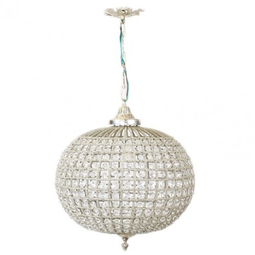 Casa Padrino Barock Decken H�ngeleuchte 35 x H 65 cm - Glas Leuchte / Silber