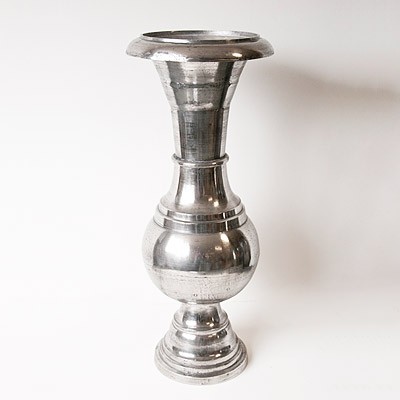 Riesige Casa Padrino Barock XXL Blumenvase Aluminium Raw Finished H 99 cm, Durchmesser 40 cm - Hotel Dekoration - Blumengef�ss