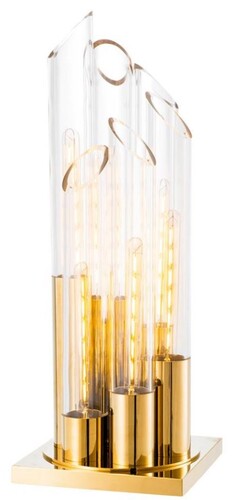 Casa Padrino Luxus Designer Tischleuchte 30 x 30 x H. 80 cm - Limited Edition