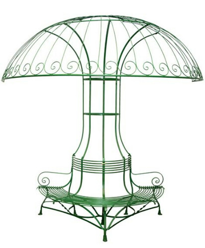 Casa Padrino Bank mit Halbsonnenblende Durchmesser 2,68 x H. 2,7m - Luxus Gartenm�bel