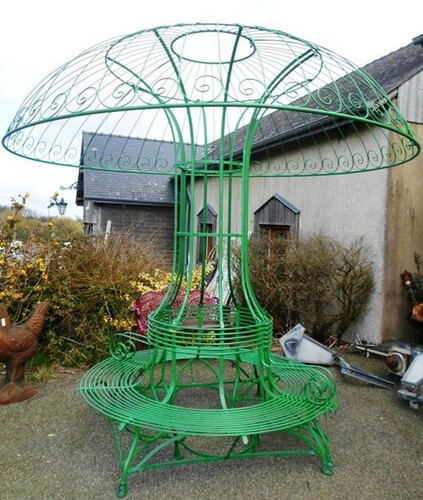 Casa Padrino Bank mit Sonnenblende Durchmesser 2,68 x H. 2,7m - Luxus Gartenm�bel