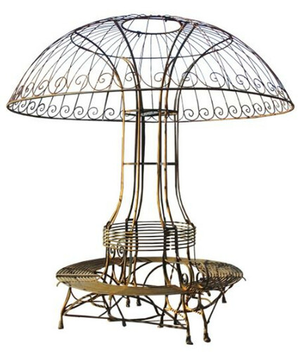 Casa Padrino Bank mit Sonnenblende Durchmesser 2,68 x H. 2,7m - Luxus Gartenm�bel