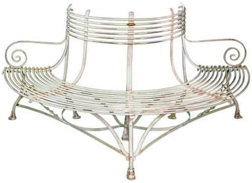 Casa Padrino Schmiedeeisen Gartenbank 1,9 x 0,9 x H. 0,9m - Vintage Baumbank