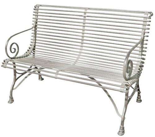 Casa Padrino 2er Gartenbank - Vintage Schmiedeeisen Bank