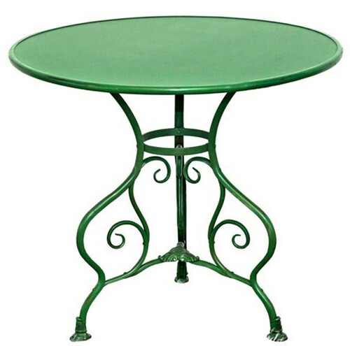 Casa Padrino Gartentisch Gr�n Durchmesser 80 x H. 70 cm - Schmiedeeisen Tisch