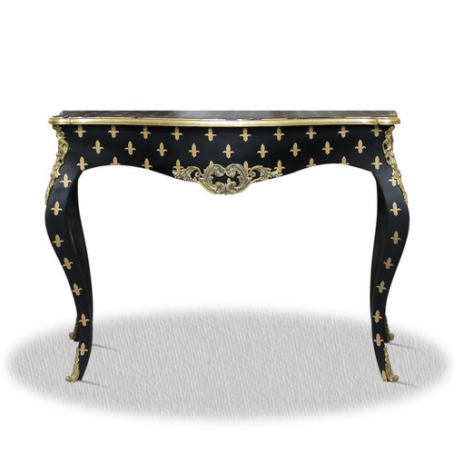 Casa Padrino Barock Konsole Schwarz Gold 100 x 40 x H. 85 cm - Barock Konsolentisch