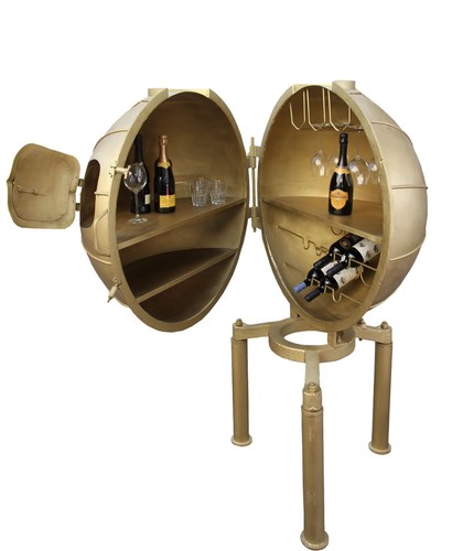 Casa Padrino Luxus Metall Getr�nke Bar Gold - Weinregal - Flaschenablage