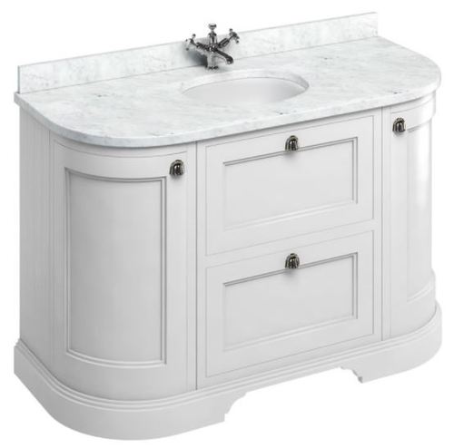 Casa Padrino Waschschrank / Waschtisch mit Marmorplatte T�ren und Schubladen 134 x 55 x H. 93 cm 