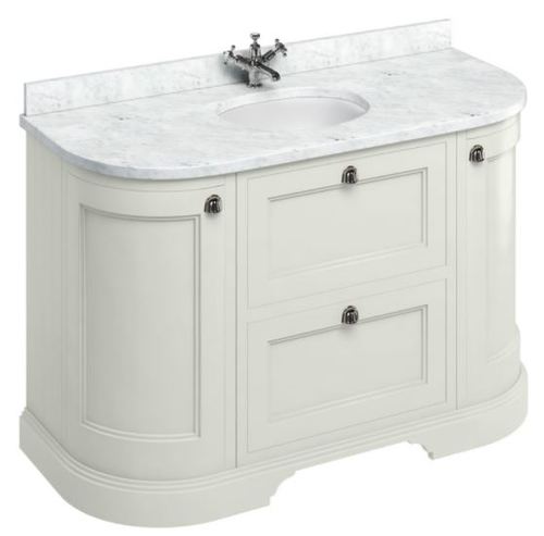 Casa Padrino Waschschrank / Waschtisch mit Marmorplatte T�ren und Schubladen 134 x 55 x H. 93 cm