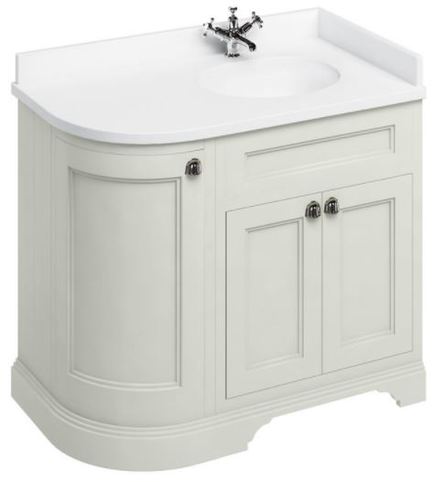 Casa Padrino Waschschrank mit Kunststeinplatte und 3 T�ren - Jugendstil Waschtisch 