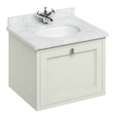 Casa Padrino Luxus H�nge-Waschschrank / Waschtisch mit Marmorplatte und Schublade - Luxus Kollektion 