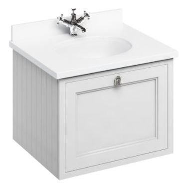 Casa Padrino Luxus H�nge-Waschschrank / Waschtisch mit Marmorplatte und Schublade 66 x 55 x H. 59 cm