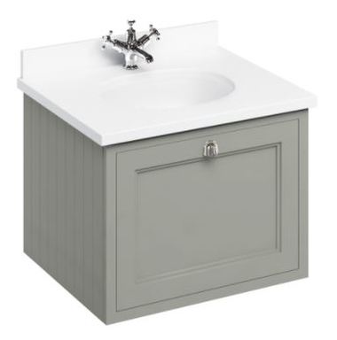 Casa Padrino Luxus H�nge-Waschschrank / Waschtisch mit Marmorplatte und Schublade 66 x 55 x H. 59 cm 