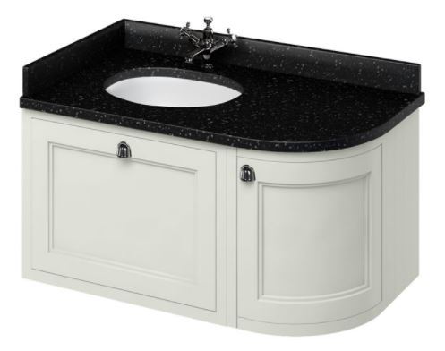 Casa Padrino H�nge-Waschschrank / Waschtisch mit Granitplatte Schublade und T�r 98 x 55 x H. 59 cm 