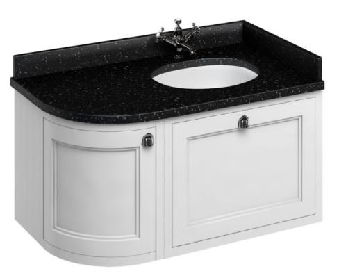 Casa Padrino H�nge-Waschschrank / Waschtisch mit Granitplatte Schublade und T�r 98 x 55 x H. 59 cm 