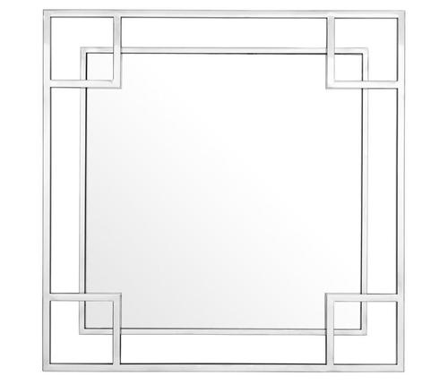 Casa Padrino Designer Wandspiegel Silber 90 x H. 90 cm - Luxus Spiegel