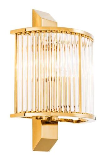 Casa Padrino Luxus Wandleuchte Gold 20,5 x 12 x H. 30 cm - Designer Wandlampe
