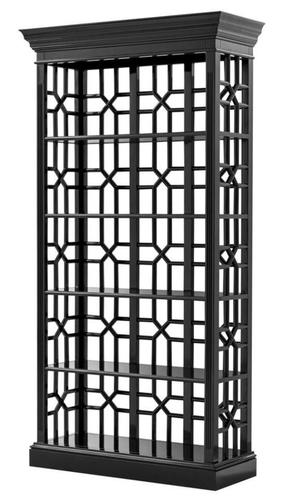 Casa Padrino Designer Mahagoni Regalschrank Piano Schwarz - Luxus Qualit�t