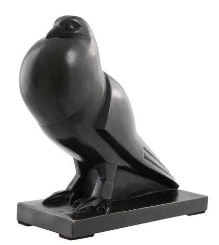 Casa Padrino Luxus Bronze Taube Skulptur auf Sockel - Figur Vogel - Edel & Prunkvoll