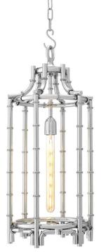 Casa Padrino Designer H�ngeleuchte / Laterne Silber 30,5 x H. 69,5 cm - Luxus H�ngelampe