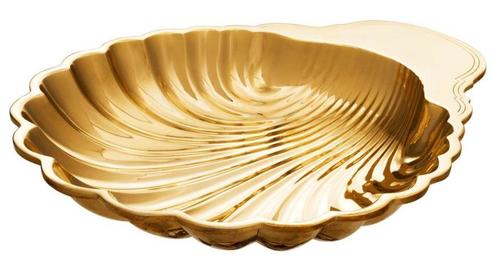 Casa Padrino Luxus Messing Muschel Serviertablett Gold - Designer Tablett