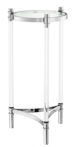 Casa Padrino Designer Beistelltisch Silber 41 x H. 90,5 cm - Luxus Beistelltisch