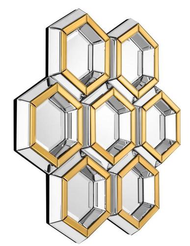 Casa Padrino Designer Spiegel Gold 100 x H 103 cm - Luxus Wandspiegel