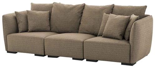 Casa Padrino Designer 3er Sofa Braun - Luxus Hotel M�bel