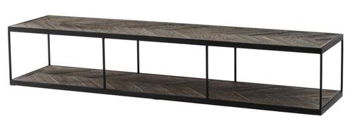 Casa Padrino Luxus Couchtisch aus verzinktem Stahl und verwittertem Eichenholz - Designer Wohnzimmertisch