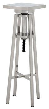 Casa Padrino Luxus Edelstahl Beistelltisch Silber 30 x 30 x H. 98-110 cm - Designer Tisch M�bel