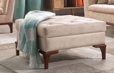 Casa Padrino Designer Club Hocker Paris Creme - Hotel M�bel - Chesterfield Design