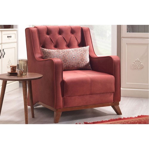 Casa Padrino Designer Bergere Sessel Berlin Ocker-Rot - Hotel M�bel