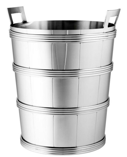 Casa Padrino Designer Edelstahl Weink�hler mit 2 Griffen - Luxus Weinflaschenk�hler Weinflaschenhalter