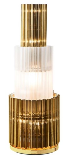 Casa Padrino Designer Tischleuchte Gold 33 x H. 96 cm - Luxus Tischlampe