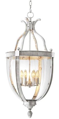 Casa Padrino Designer H�ngeleuchte Silber 48 x H. 98 cm - Luxus H�ngelampe