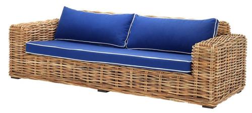 Casa Padrino Designer Rattan Sofa 230 x 88 x H. 69 cm - Luxus Wohnzimmer M�bel